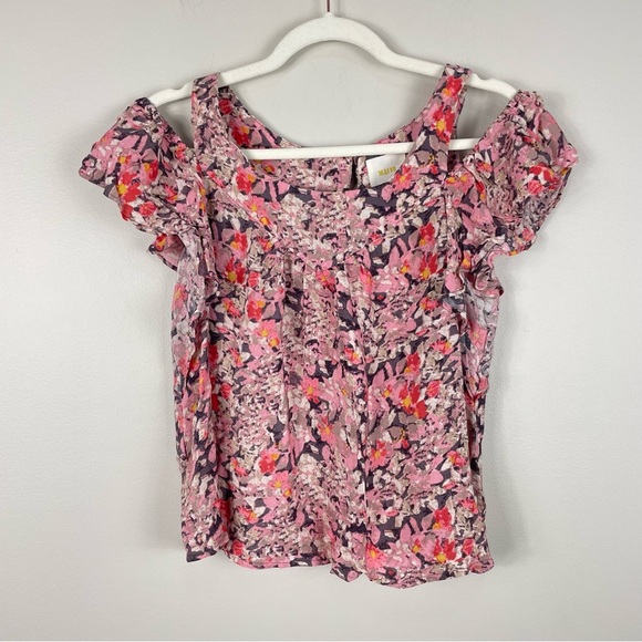 Maeve Abstract Floral Blouse in Pink and Black - Picture 9 of 10